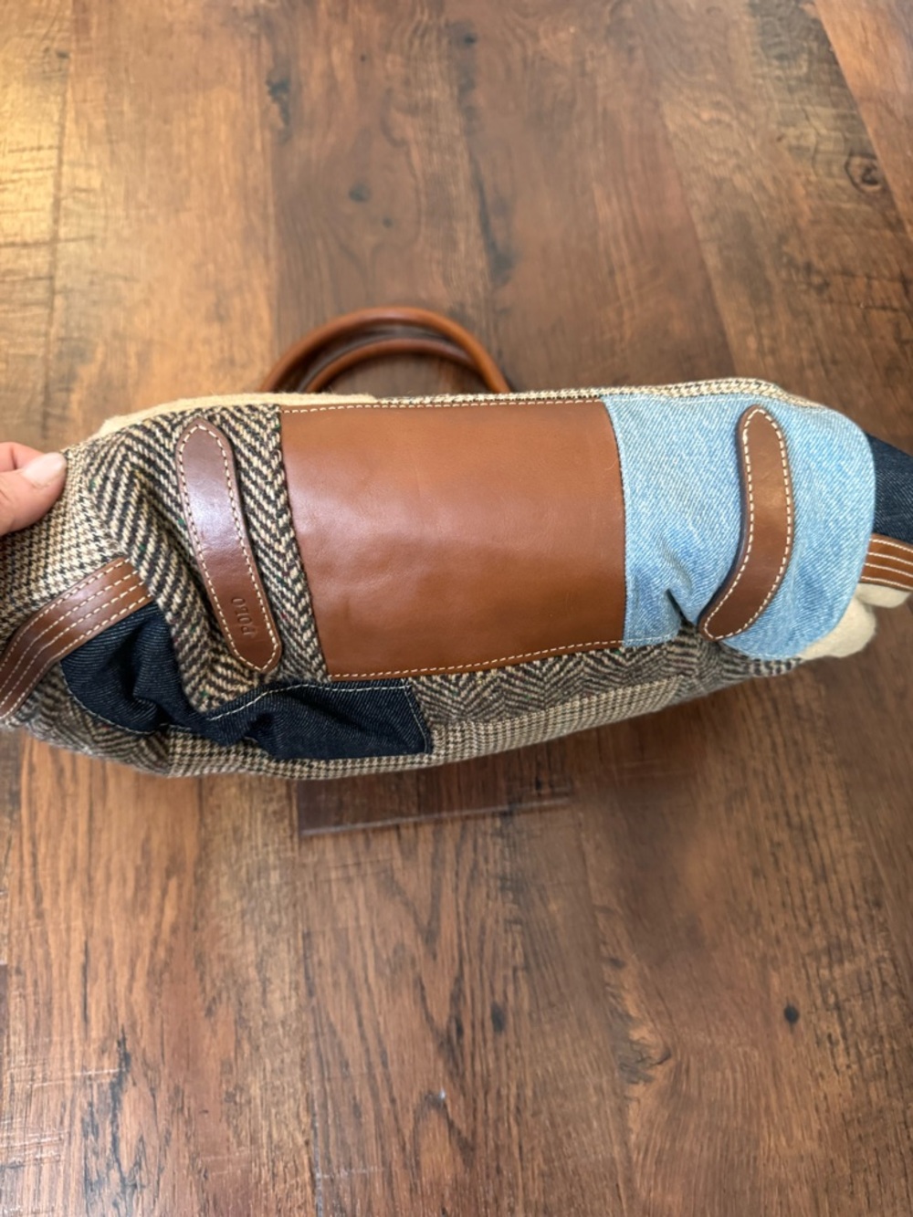 RALPH LAUREN POLO tweed and leather tote, one size, NWOT - Picture 7 of 16